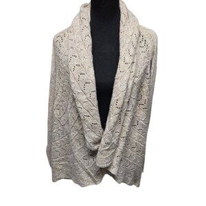 Karen Scott Women's Open Front Cardigan Beige Knit‎ Size M